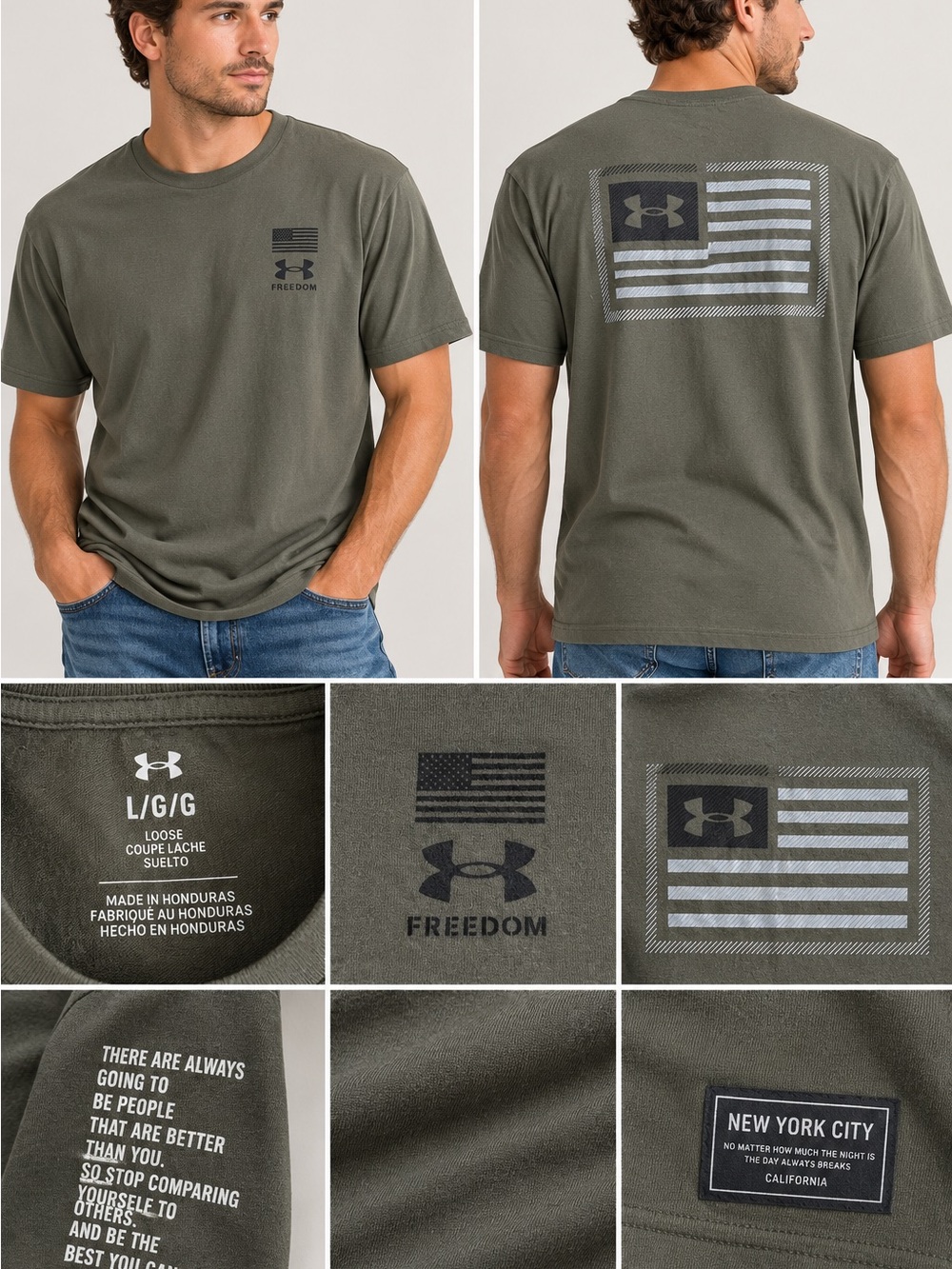 Under Armour Men’s Olive Green 'Freedom' Graphic Tee